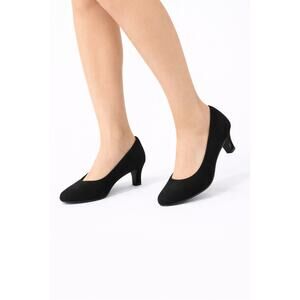 Easy Spirit Black Pumps Womens Size 8.5 Suede Low Heels Comfort Shoes